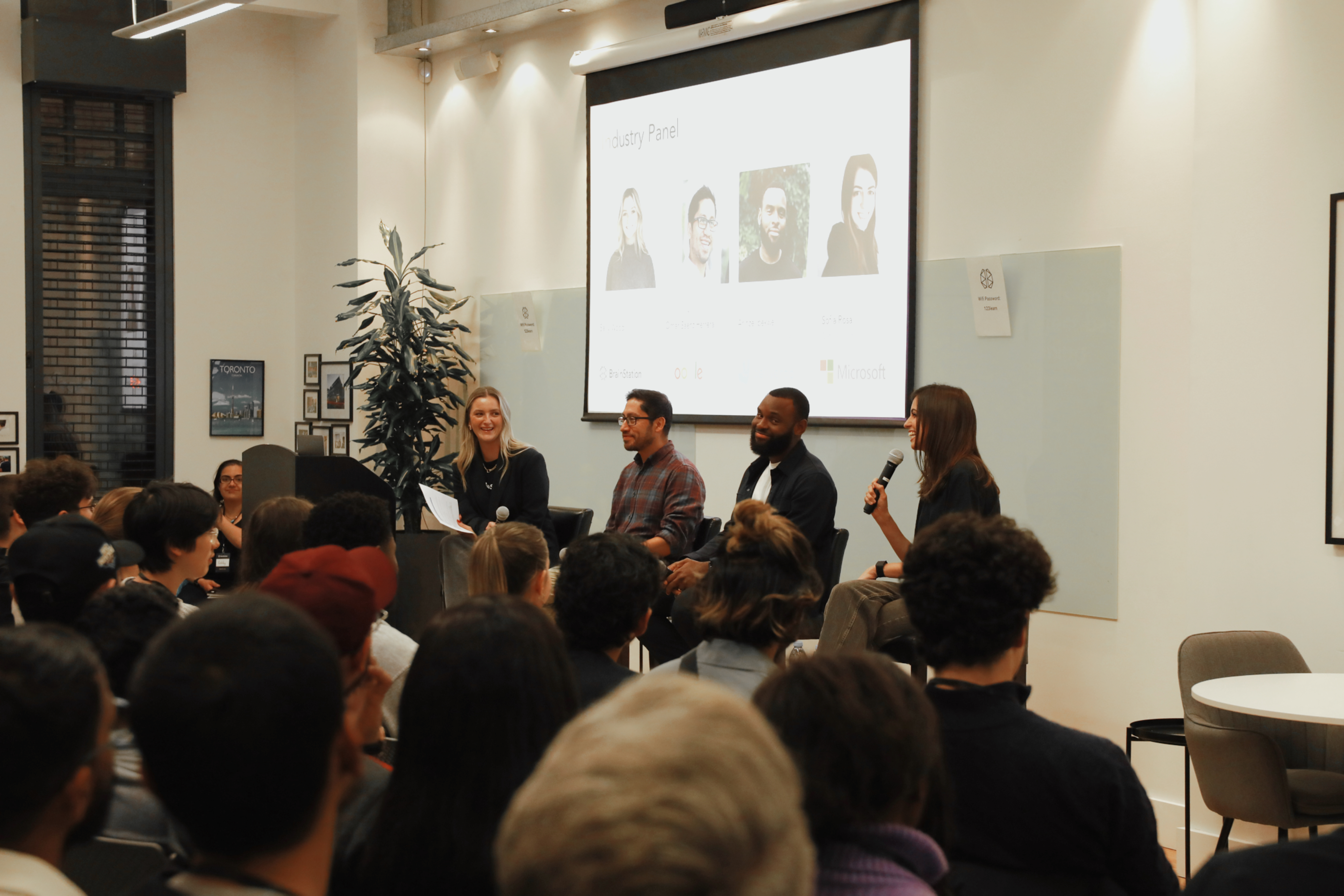 Arinze with attendees at BrainStation